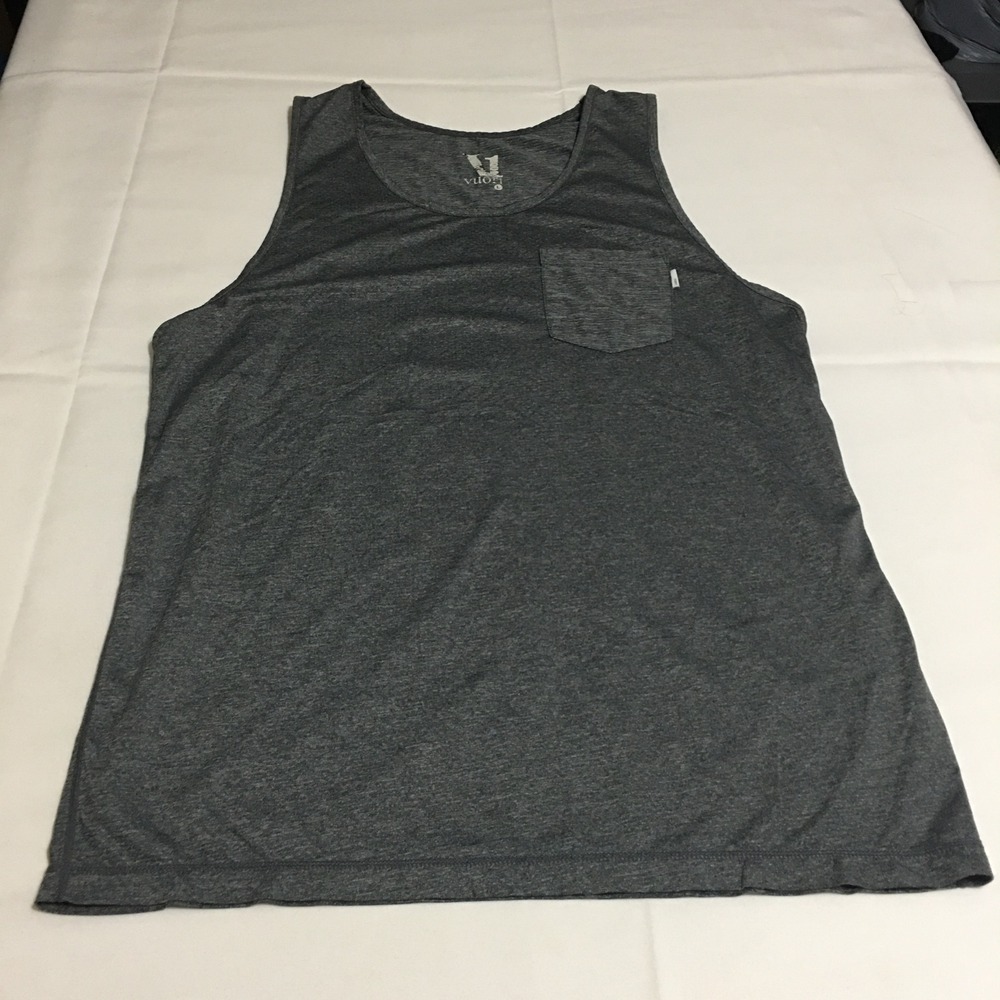 Vuori Mens Tradewind Performance Tank Size Large Gray Pocket Activewear